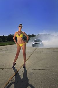 Motorsport models: girl with a car