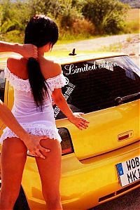 Motorsport models: girl with a car