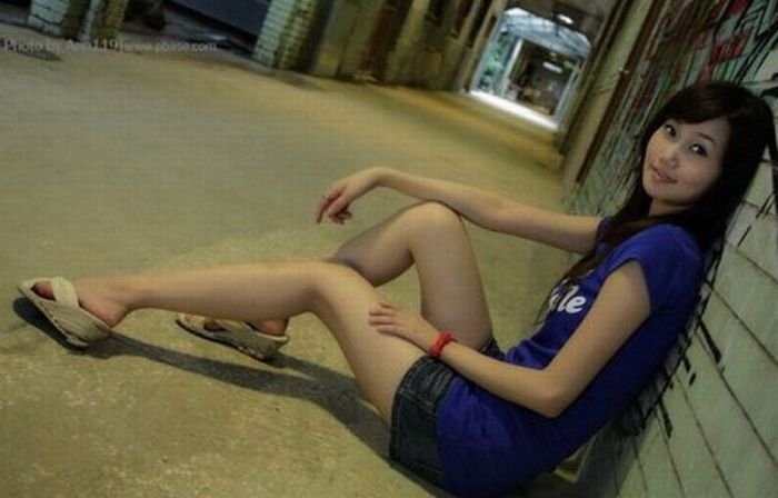 asian girl with long legs