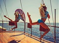 People & Humanity: summer bikini beach girls recreate on yacht vessels