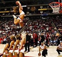 Sport and Fitness: NBA girl making a slam dunk
