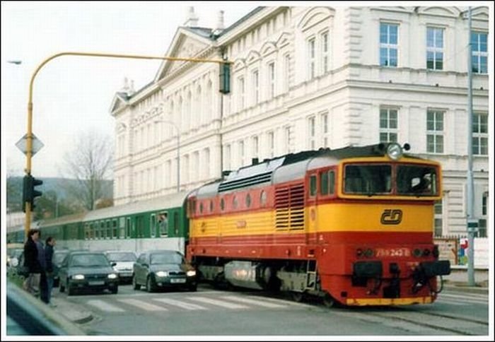 Train in the city, Brno, Czech Republic