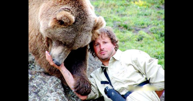 Biologist Casey Anderson, and his bear Butusov