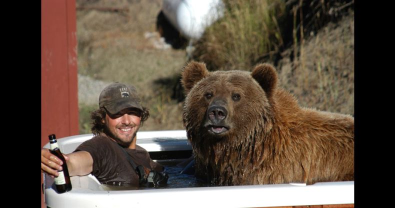 Biologist Casey Anderson, and his bear Butusov