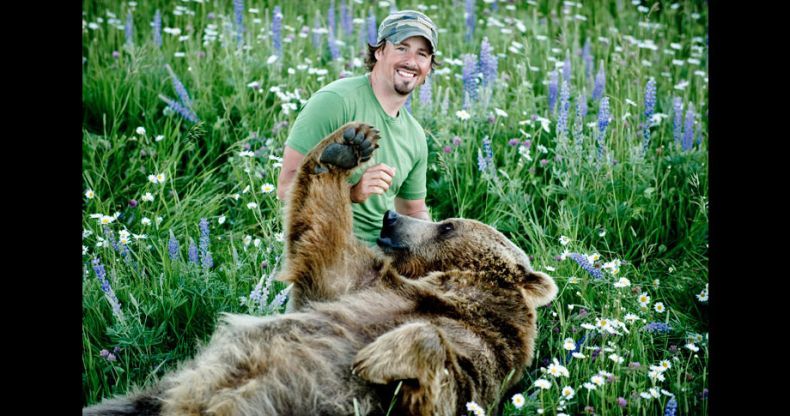 Biologist Casey Anderson, and his bear Butusov