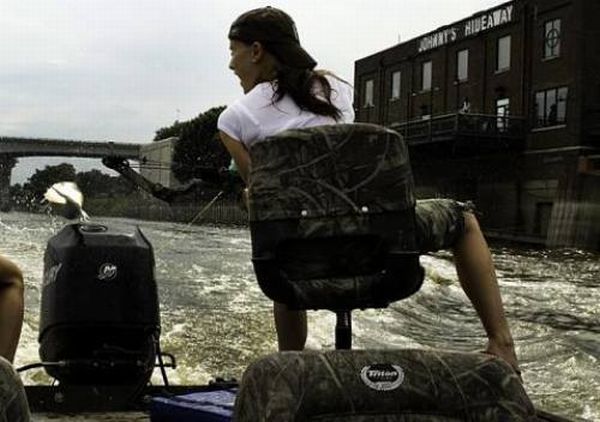 Asian Carp attacks while fishing from the boat