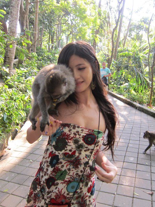 monkeys like the girl