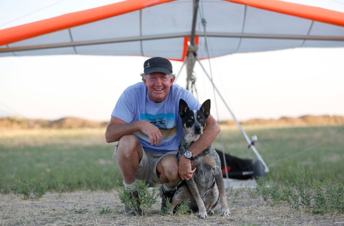 Shadow, the paragliding dog