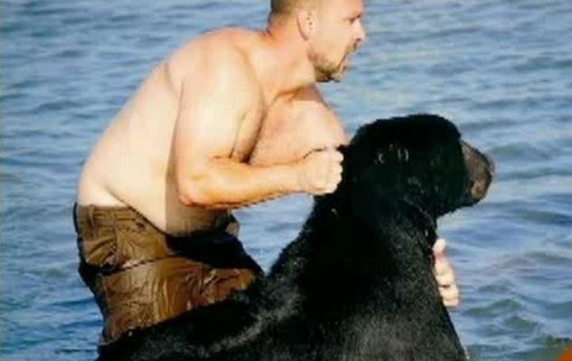 saving a bear from drowning