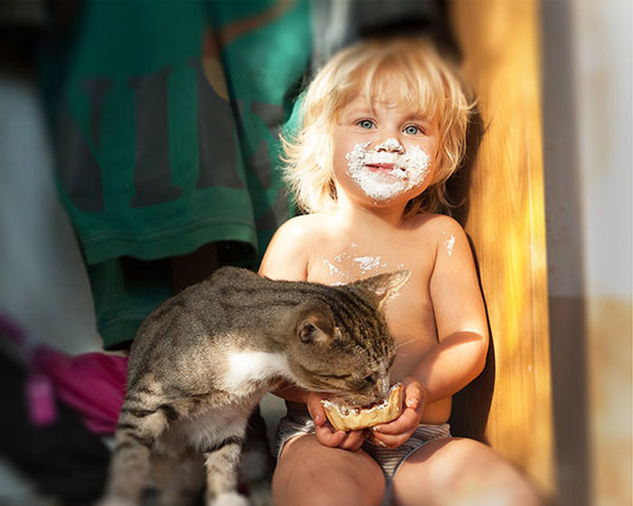 cat and the child