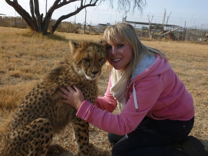 girl with a cheetah