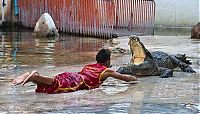 Fauna & Flora: Crocodile show, Million Years Stone Park, Pattaya, Thailand