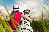 Fauna & Flora: young woman with her dog pet