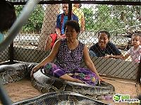 Fauna & Flora: child playing with a large snake