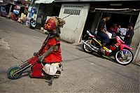 TopRq.com search results: Monkey performs on the street, Indonesia