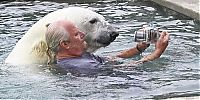 Fauna & Flora: man with a polar bear