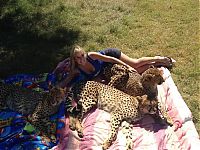 girl with a cheetah
