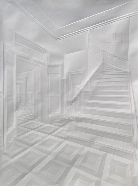 Paper drawings, works by Simon Schubert