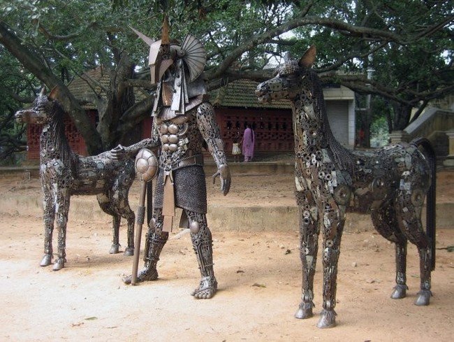 Car parts sculptures