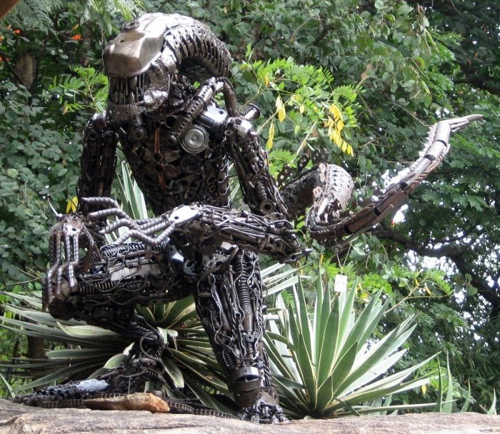 Car parts sculptures
