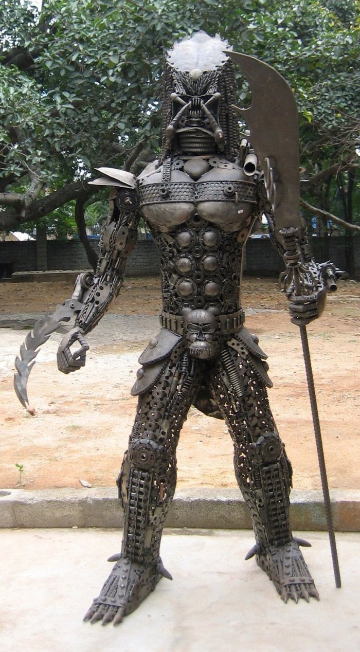 Car parts sculptures