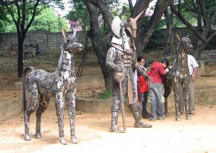 Car parts sculptures