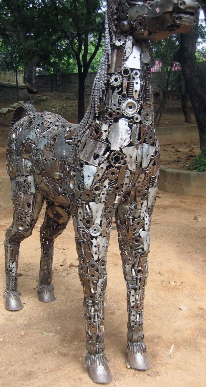 Car parts sculptures