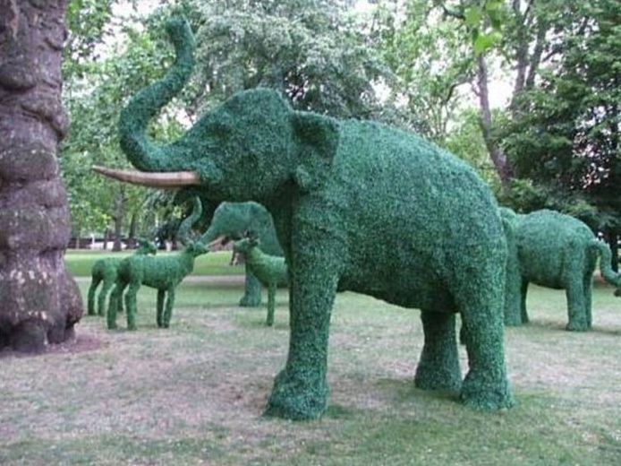 green statues