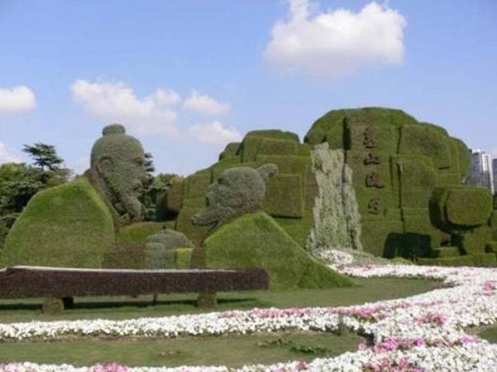 green statues