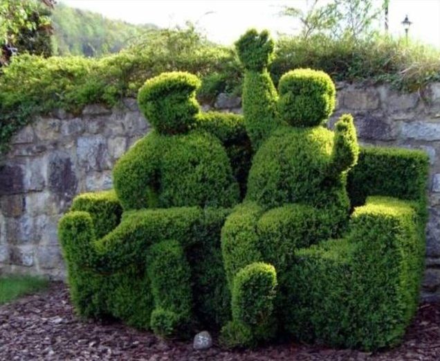 green statues