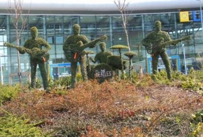 green statues