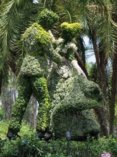 green statues