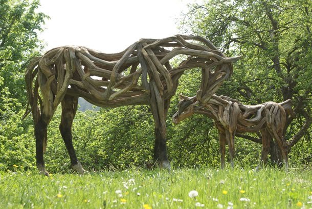 Wooden animals art