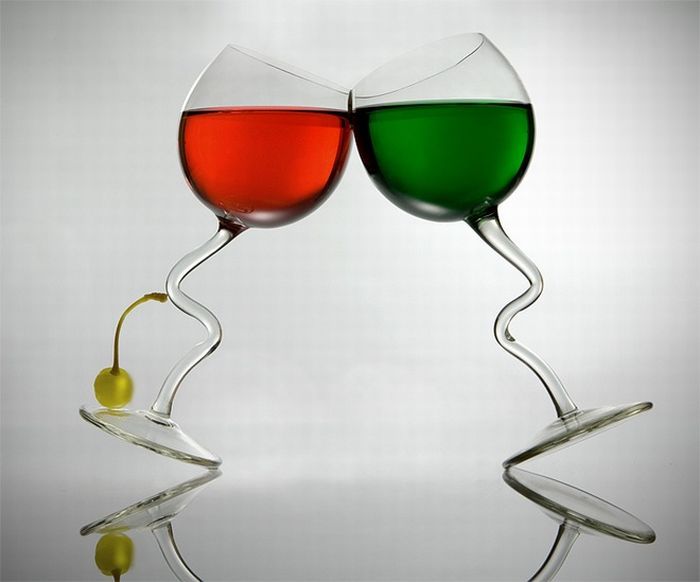 glass and wine art