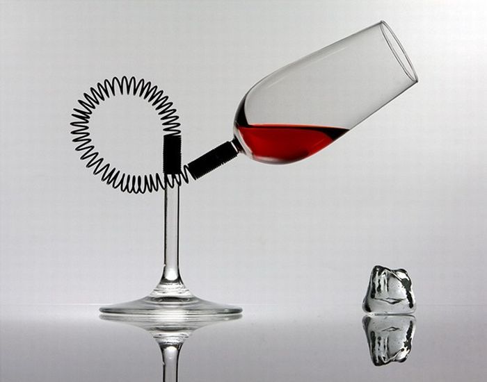 glass and wine art