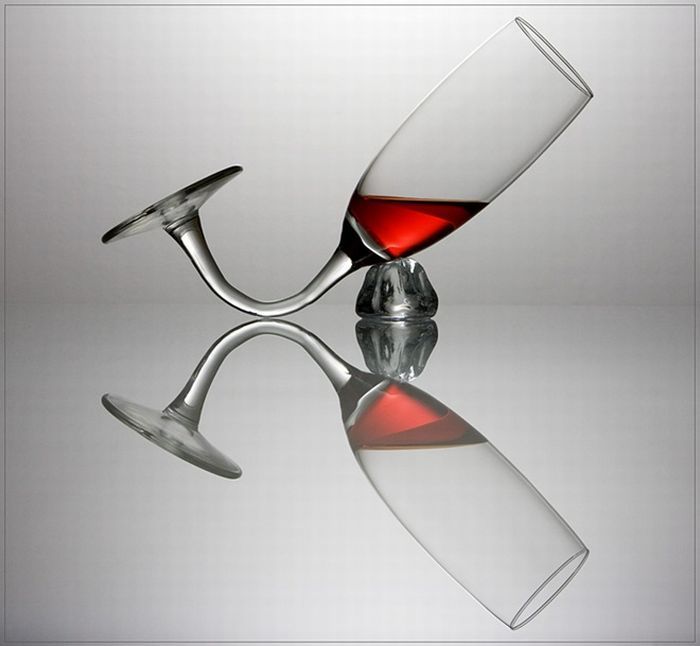 glass and wine art