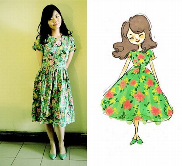 real girl drawing