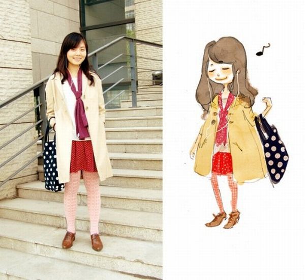 real girl drawing