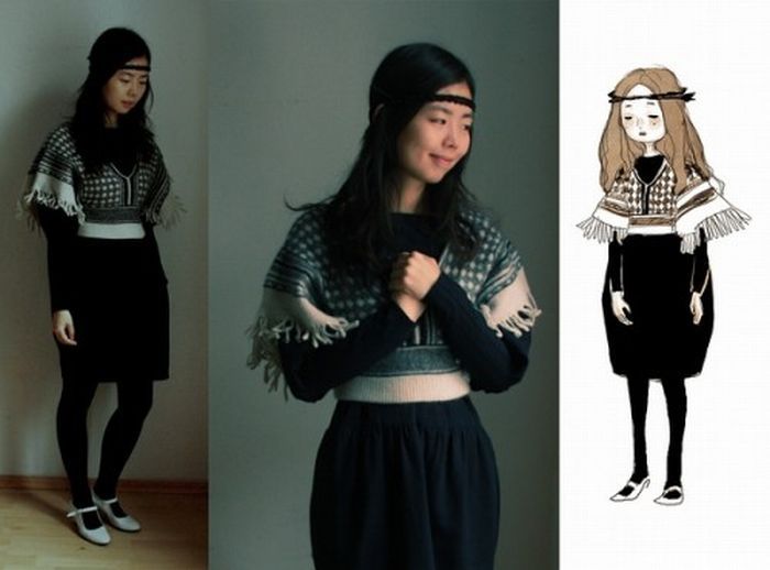 real girl drawing