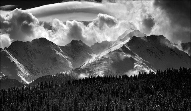 black and white landscape photography