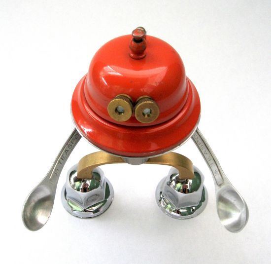 Robot orphan sculptures by Brian Marshall