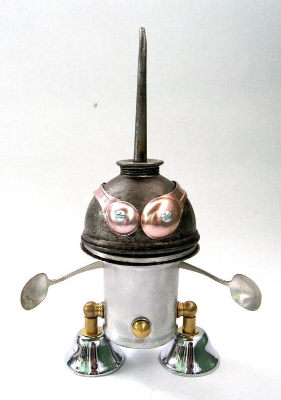 Robot orphan sculptures by Brian Marshall