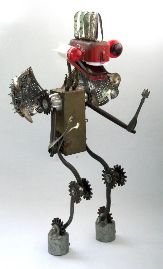 Robot orphan sculptures by Brian Marshall