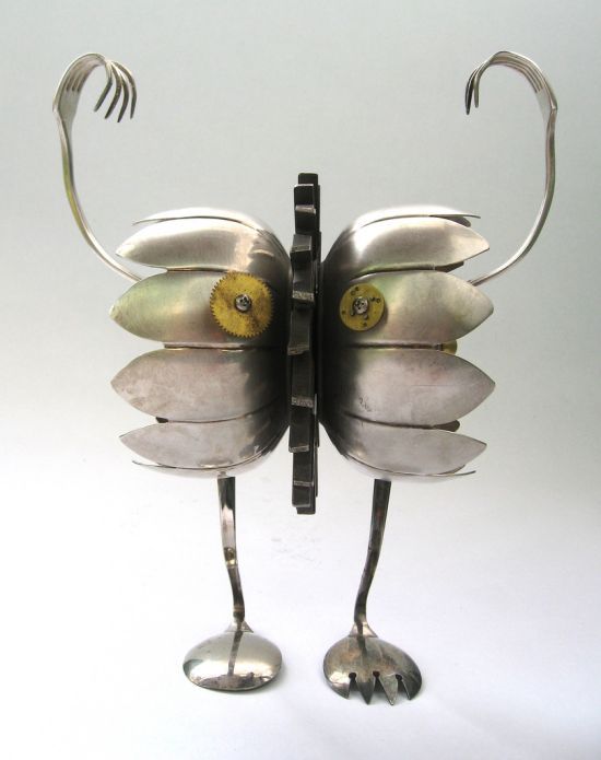 Robot orphan sculptures by Brian Marshall