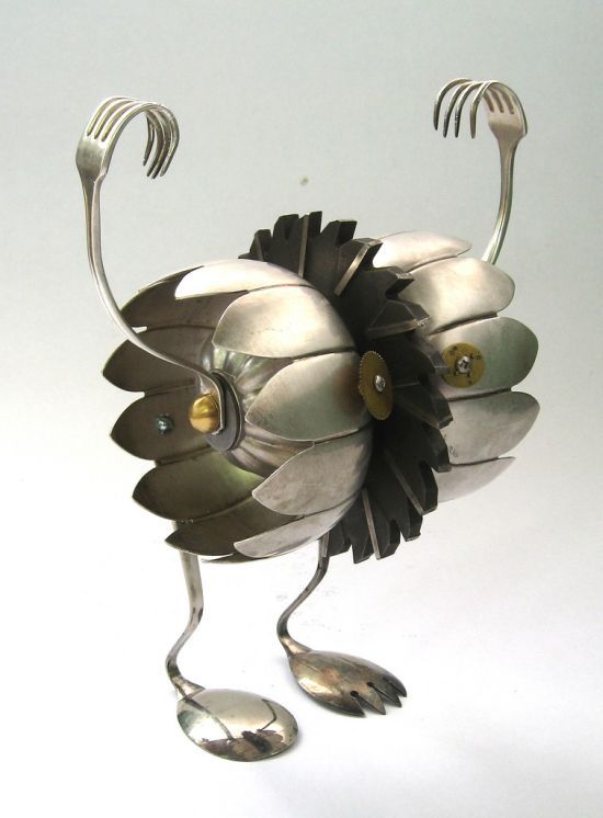Robot orphan sculptures by Brian Marshall