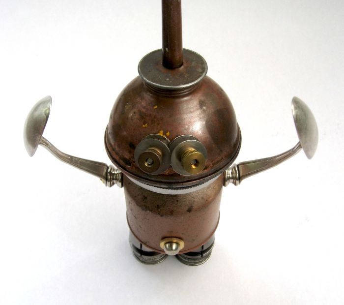 Robot orphan sculptures by Brian Marshall