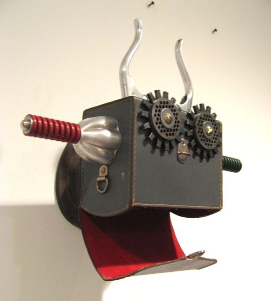 Robot orphan sculptures by Brian Marshall