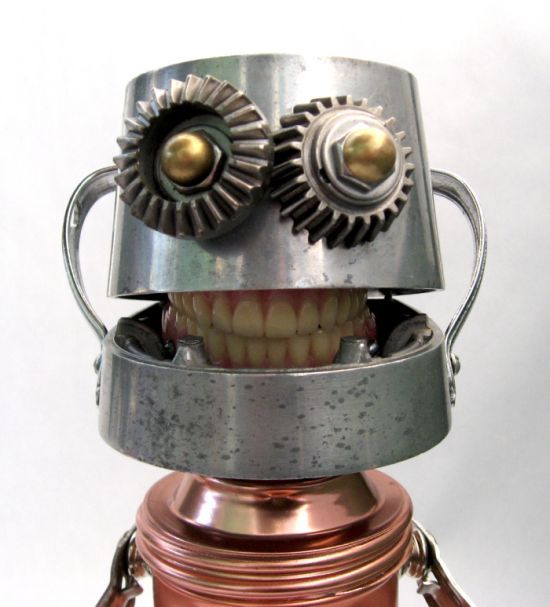 Robot orphan sculptures by Brian Marshall