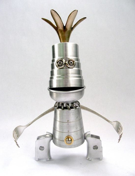 Robot orphan sculptures by Brian Marshall