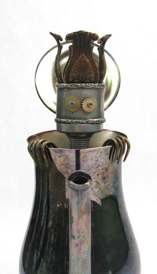 Robot orphan sculptures by Brian Marshall
